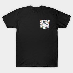 Pocket - COSMIC PLANETS AND STARS MULTICOLORED T-Shirt